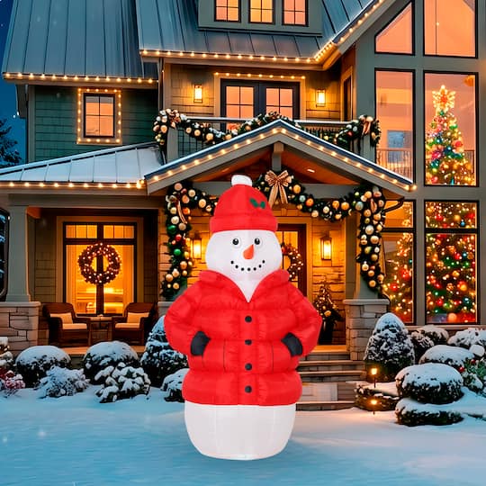 A Holiday Company 6ft. Inflatable Snowman in Puffy Jacket